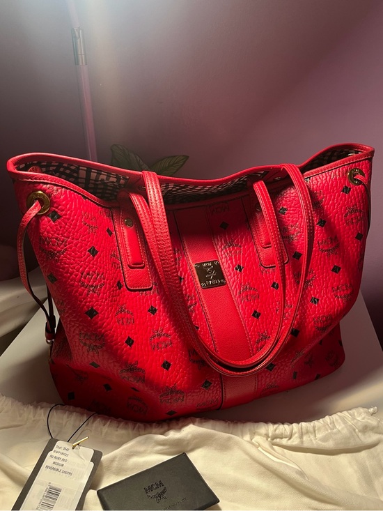 MCM Handbags - Red MCM Ruby Medium Reversible